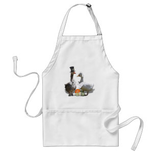 Thanksgiving Pilgrim Duck Couple Standard Apron