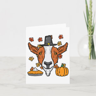 Thanksgiving Pilgrim Goat Funny Fall Autumn Men Wo Card
