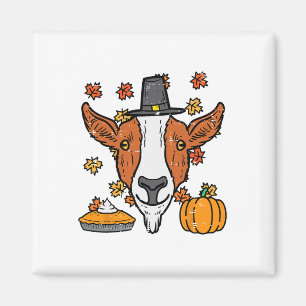 Thanksgiving Pilgrim Goat Funny Fall Autumn Men Wo Magnet