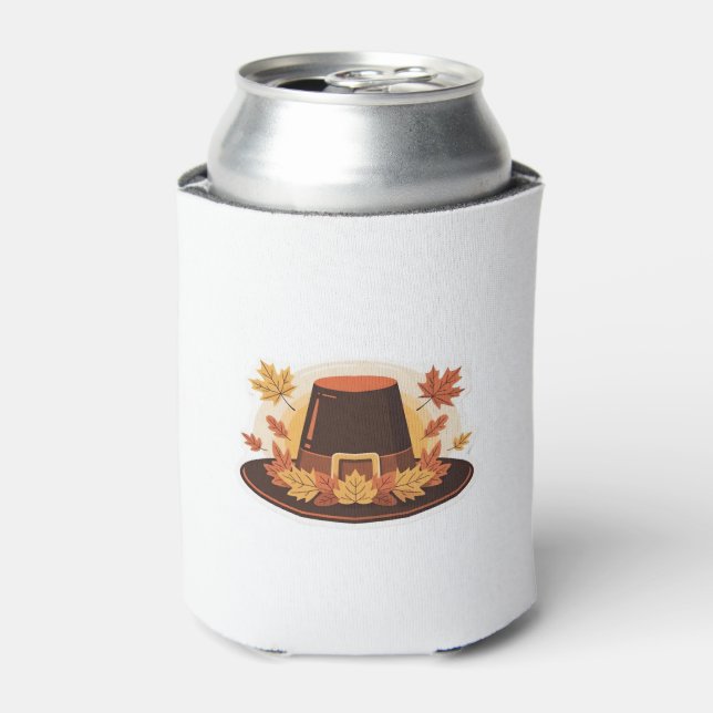 Thanksgiving Pilgrim Hat � Autumn Harvest Design C Can Cooler (Can Front)