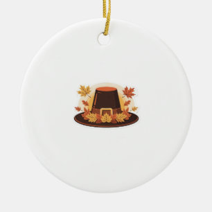 Thanksgiving Pilgrim Hat � Autumn Harvest Design C Ceramic Tree Decoration