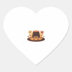Thanksgiving Pilgrim Hat � Autumn Harvest Design C Heart Sticker