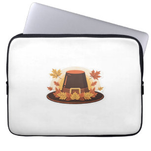 Thanksgiving Pilgrim Hat – Autumn Harvest Design C Laptop Sleeve