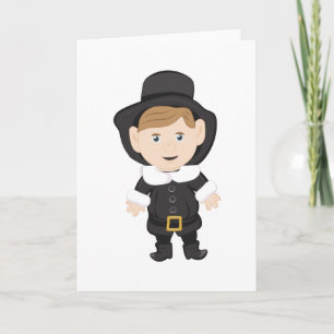 Thanksgiving Pilgrim Holiday Card