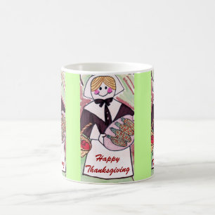 THANKSGIVING PILGRIM LADY mug
