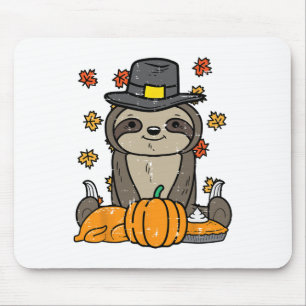 Thanksgiving Pilgrim Sloth Cute Fall Autumn Men Wo Mouse Mat
