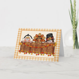 Thanksgiving Pilgrims Holiday Card