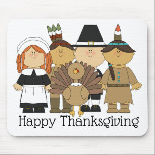 Thanksgiving Pilgrims Mouse Mat