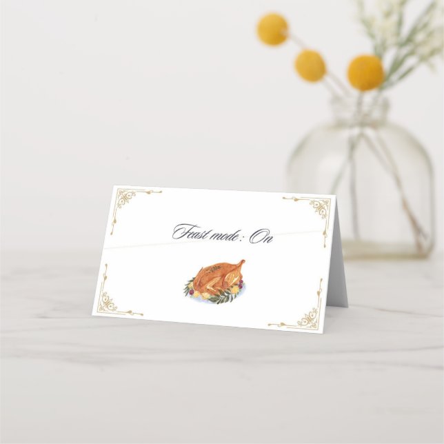 Thanksgiving place card decorative funny quote (Front)