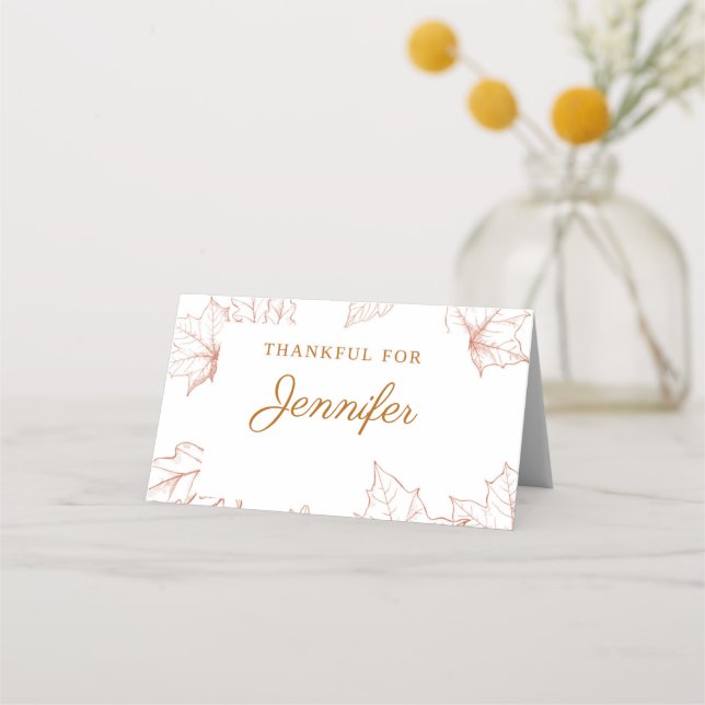 Thanksgiving place Card, Dinner Card,Holiday Decor Card (Front)