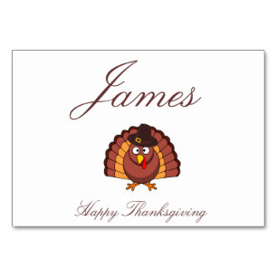 Thanksgiving Place Cards - Turkey With Hat