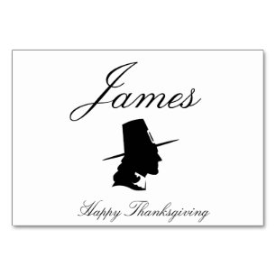 Thanksgiving Place Cards With Pilgrim