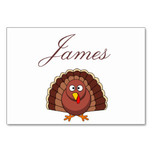 Thanksgiving Place Cards With Turkey