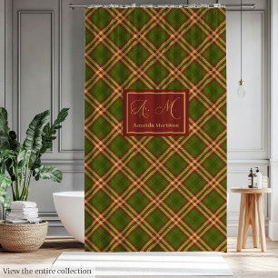 Thanksgiving Plaid Curtain Monogram Cosy Keepsake