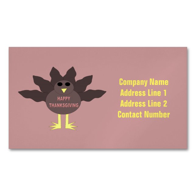 Thanksgiving Plucked Turkey Custom Business Cards (Front)
