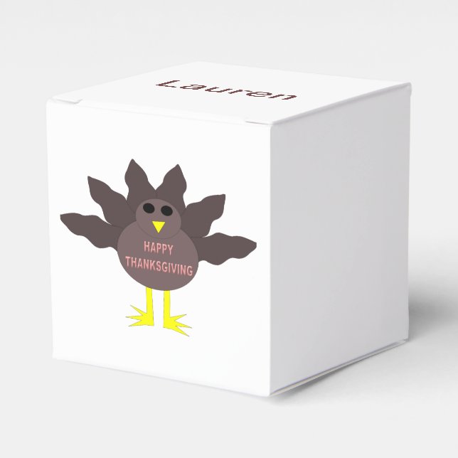 Thanksgiving Plucked Turkey Custom Favour Box (Front Side)