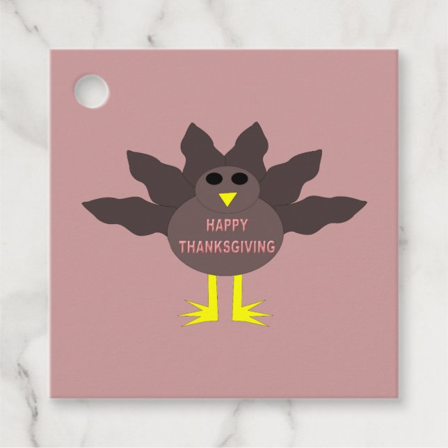 Thanksgiving Plucked Turkey Custom Favour Tags (Front)