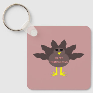 Thanksgiving Plucked Turkey Custom Key Ring