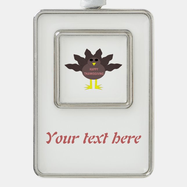 Thanksgiving Plucked Turkey Customisable Ornament (Front)