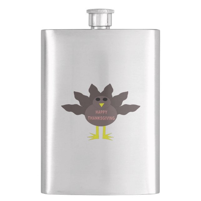 Thanksgiving Plucked Turkey Flasks (Front)