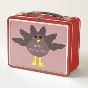 Thanksgiving Plucked Turkey Metal Lunch Box