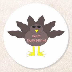 Thanksgiving Plucked Turkey Paper Coasters
