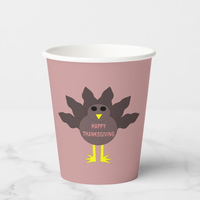 Thanksgiving Plucked Turkey Paper Cups (Front)
