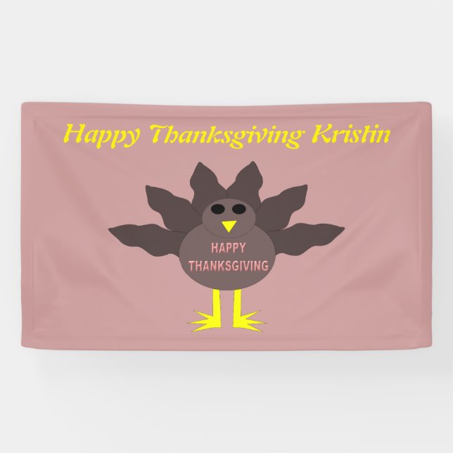 Thanksgiving Plucked Turkey Personalised Banner (Horizontal)