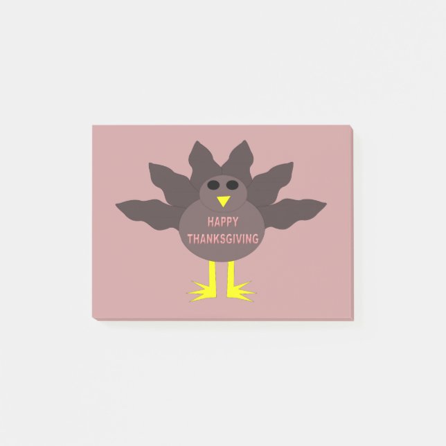 Thanksgiving PLucked Turkey Post it notes Pad (Front)