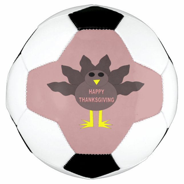 Thanksgiving Plucked Turkey Soccer Ball (Front)