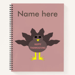 Thanksgiving Plucked Turkey Spiral Notebook