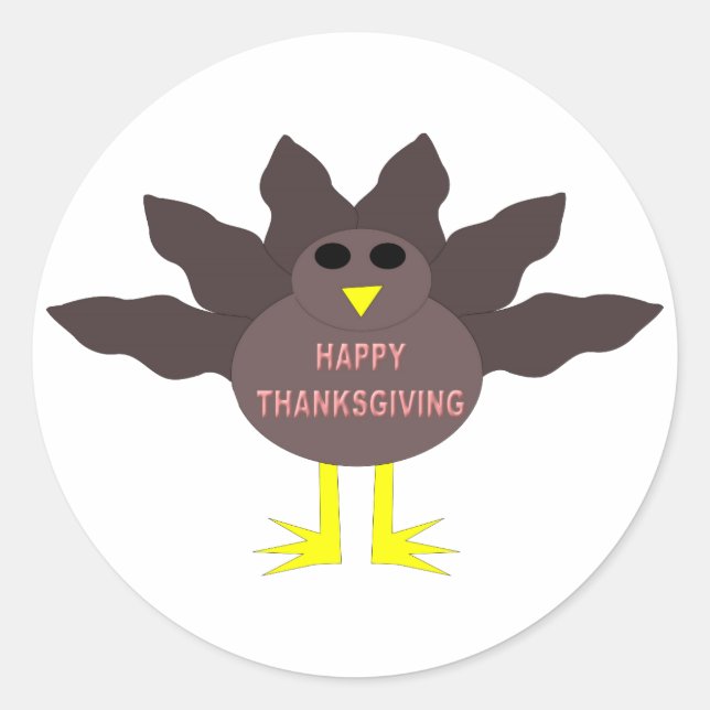 Thanksgiving Plucked Turkey Stickers (Front)