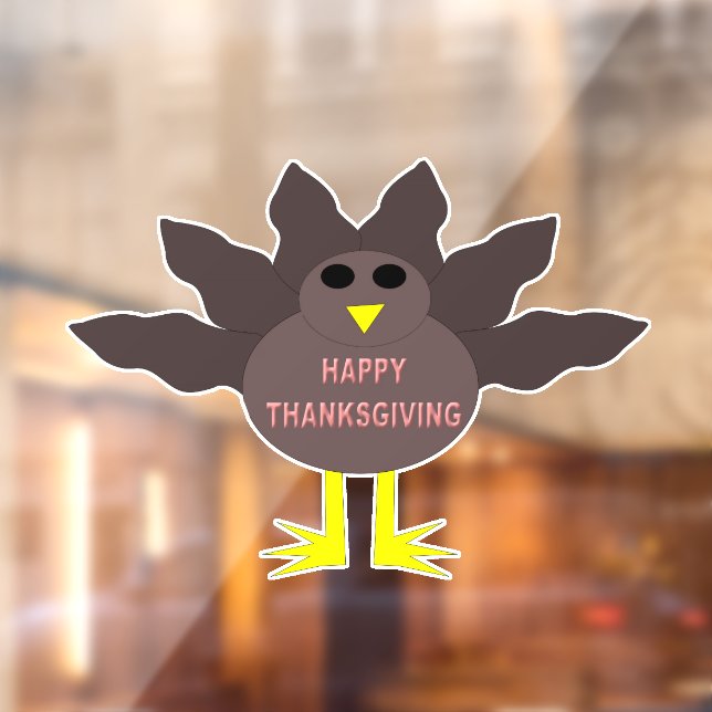 Thanksgiving Plucked Turkey Window Cling (Sheet 2)