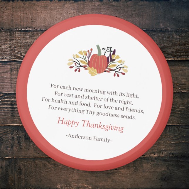 Thanksgiving Poem Country Rustic Pumpkin Bouquet Magnet (Creator Uploaded)