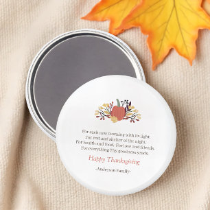 Thanksgiving Poem Country Rustic Pumpkin Bouquet Magnet