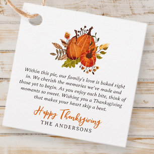 Thanksgiving Poem Country Rustic Pumpkin Harvest Favour Tags