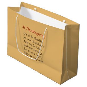 Thanksgiving Poem on Abundance & Sharing Large Gift Bag