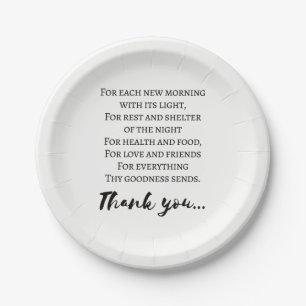 Thanksgiving Poem. Simple Thanksgiving Paper Plate