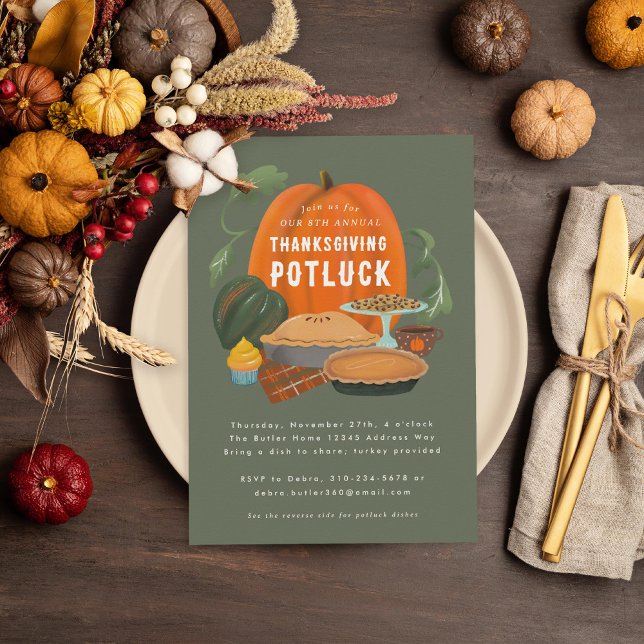 Thanksgiving Potluck Invitation (Creator Uploaded)