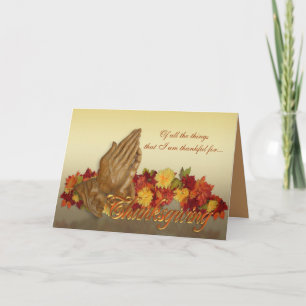 Thanksgiving Praying hands of Jesus greeting card