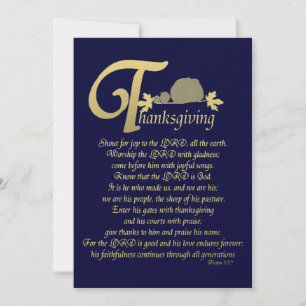 Thanksgiving - Psalm 100 Holiday Card