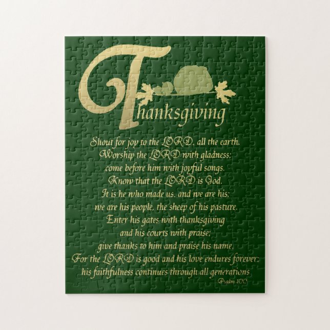 Thanksgiving - Psalm 100 Jigsaw Puzzle (Vertical)