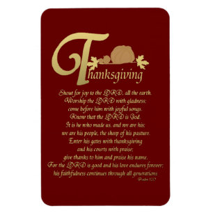 Thanksgiving - Psalm 100 Magnet