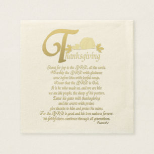 Thanksgiving - Psalm 100 Napkin