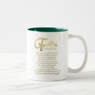 Thanksgiving - Psalm 100 Two-Tone Coffee Mug