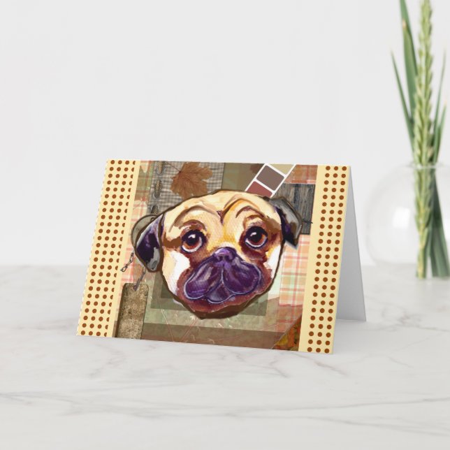 THANKSGIVING PUG HOLIDAY CARD (Front)