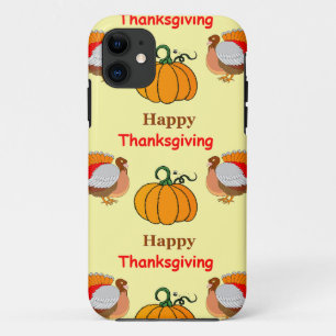 Thanksgiving pumpkin and turkey iPhone 11 case
