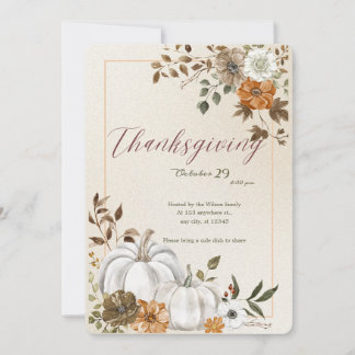 Thanksgiving Pumpkin & Autumn Holiday Card