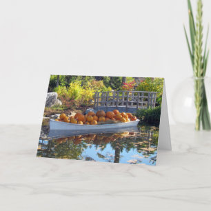 Thanksgiving Pumpkin Boat Greeting Card