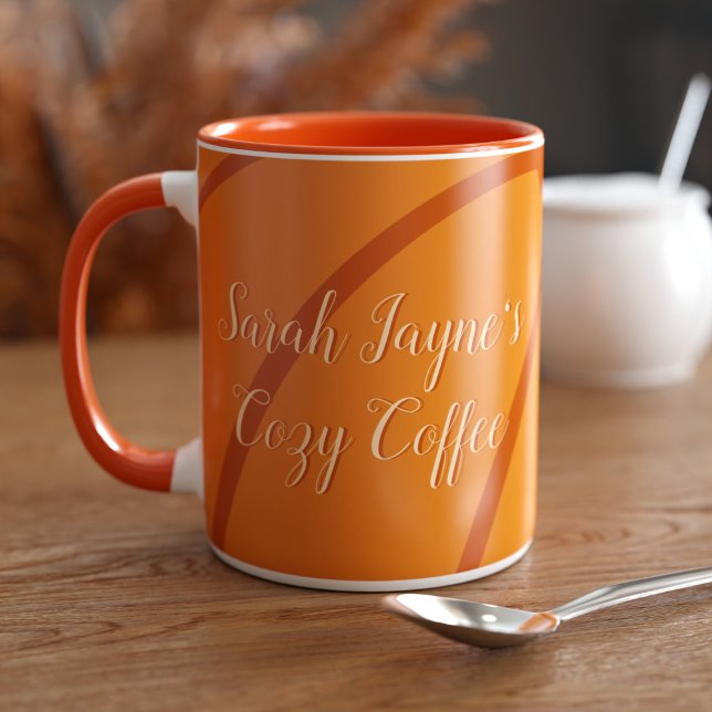 Thanksgiving Pumpkin Cosy Orange Coffee Mug (For your cozy coffees. Just add your name!)